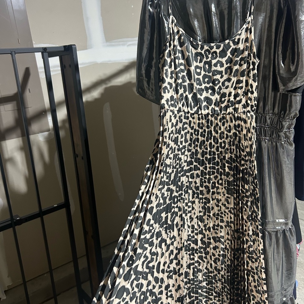 All Saints Black and Cream Patterned Dress